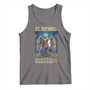 Saint Michael Prayer Defend Us In Battle Tank Top Religious Gift TS12 Deep Heather Print Your Wear