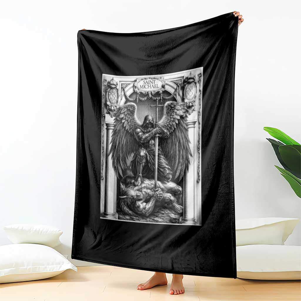 Saint Michael The Archangel Defeating Satan Throw Blanket Christian Faith Gift TS12 Print Your Wear