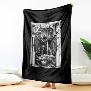 Saint Michael The Archangel Defeating Satan Throw Blanket Christian Faith Gift TS12 Print Your Wear