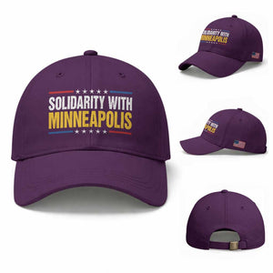 Solidarity With Minneapolis Baseball Cap Minnesota Community Support Gift TS12 Baseball Cap Universal Fit Purple Print Your Wear
