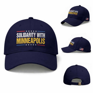 Solidarity With Minneapolis Baseball Cap Minnesota Community Support Gift TS12 Baseball Cap Universal Fit Dark Blue Print Your Wear