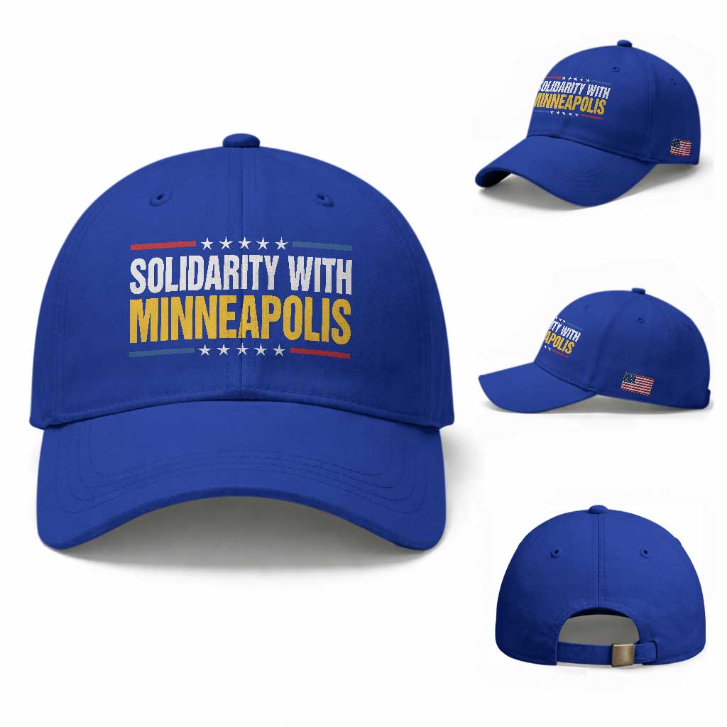 Solidarity With Minneapolis Baseball Cap Minnesota Community Support Gift TS12 Baseball Cap Universal Fit Royal Blue Print Your Wear