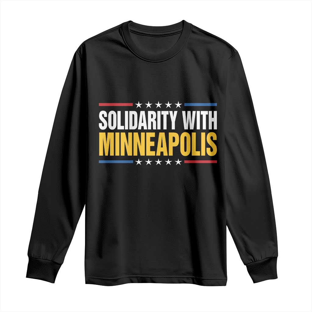 Solidarity With Minneapolis Long Sleeve Shirt Minnesota Community Support Gift TS12 Black Print Your Wear