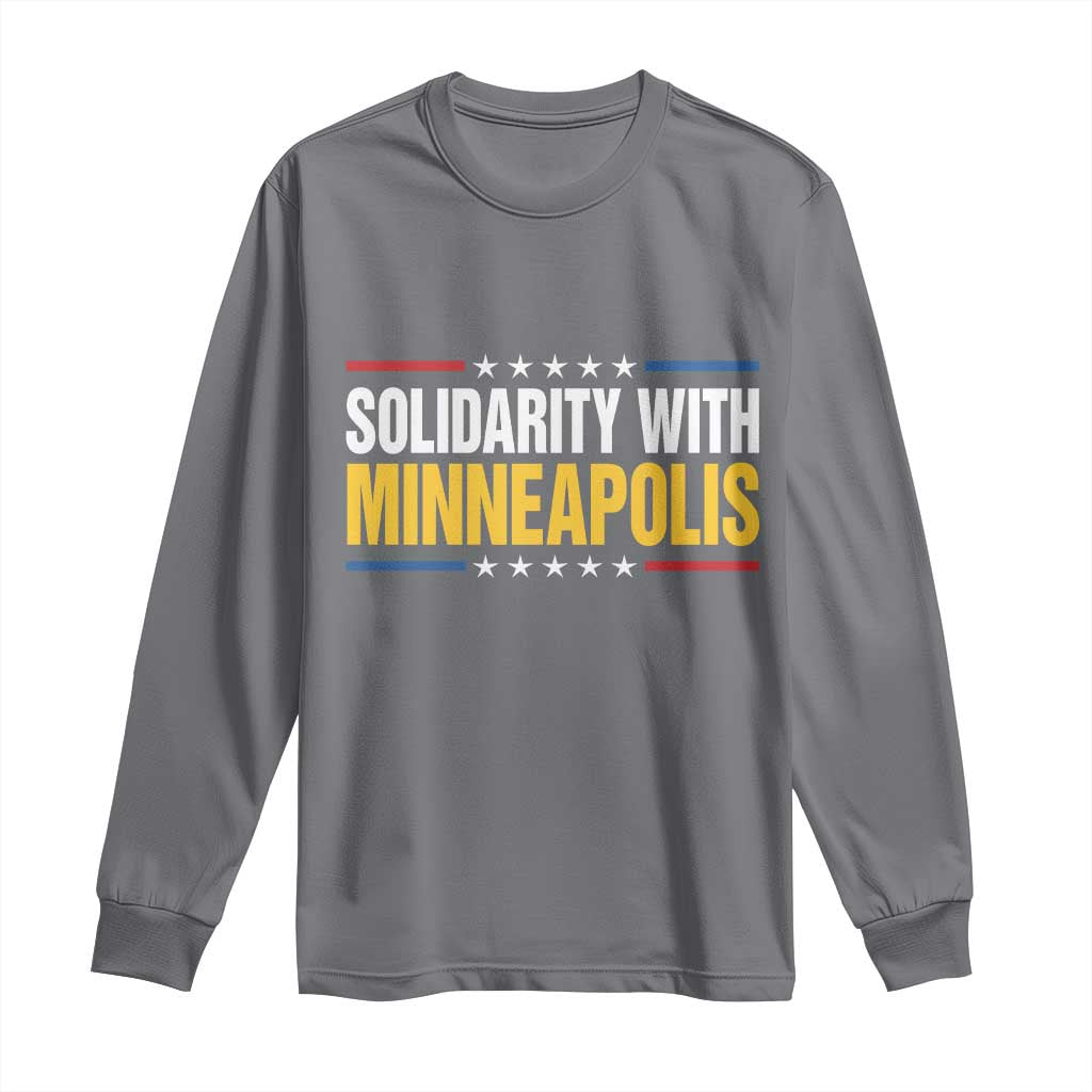 Solidarity With Minneapolis Long Sleeve Shirt Minnesota Community Support Gift TS12 Charcoal Print Your Wear