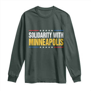 Solidarity With Minneapolis Long Sleeve Shirt Minnesota Community Support Gift TS12 Dark Forest Green Print Your Wear
