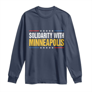 Solidarity With Minneapolis Long Sleeve Shirt Minnesota Community Support Gift TS12 Navy Print Your Wear