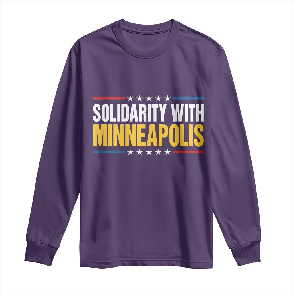 Solidarity With Minneapolis Long Sleeve Shirt Minnesota Community Support Gift TS12 Purple Print Your Wear