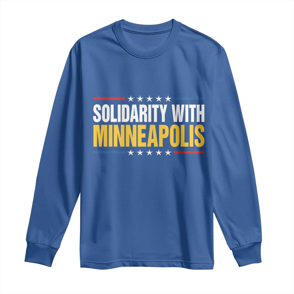 Solidarity With Minneapolis Long Sleeve Shirt Minnesota Community Support Gift TS12 Royal Blue Print Your Wear