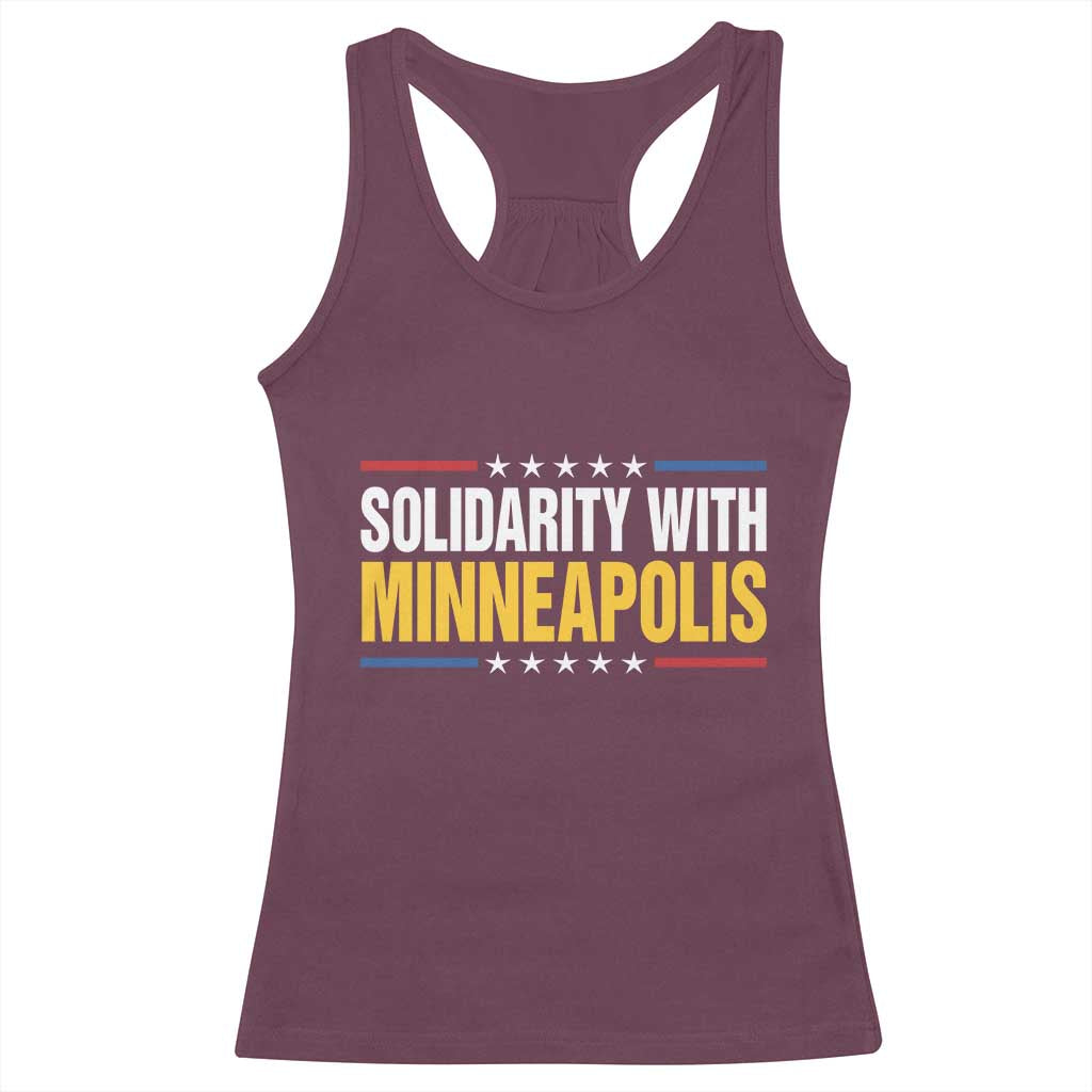 Solidarity With Minneapolis Racerback Tank Top Minnesota Community Support Gift TS12 Maroon Print Your Wear