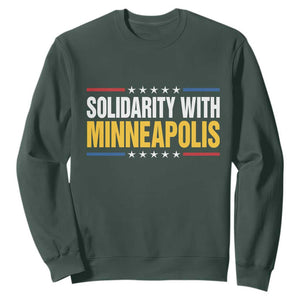 Solidarity With Minneapolis Sweatshirt Minnesota Community Support Gift TS12 Dark Forest Green Print Your Wear
