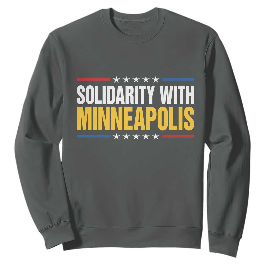Solidarity With Minneapolis Sweatshirt Minnesota Community Support Gift TS12 Dark Heather Print Your Wear
