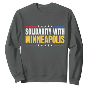 Solidarity With Minneapolis Sweatshirt Minnesota Community Support Gift TS12 Dark Heather Print Your Wear
