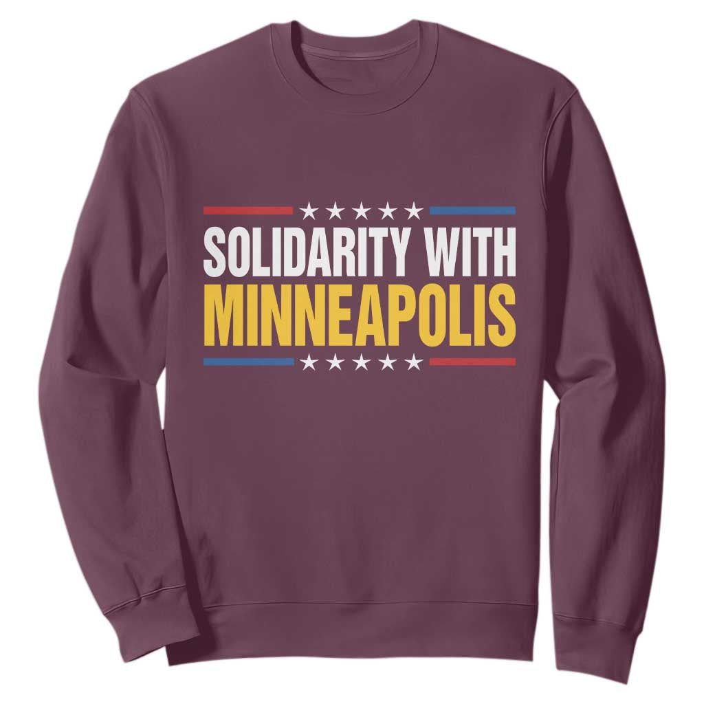 Solidarity With Minneapolis Sweatshirt Minnesota Community Support Gift TS12 Maroon Print Your Wear