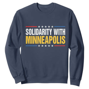 Solidarity With Minneapolis Sweatshirt Minnesota Community Support Gift TS12 Navy Print Your Wear