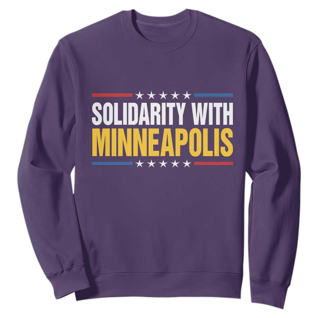 Solidarity With Minneapolis Sweatshirt Minnesota Community Support Gift TS12 Purple Print Your Wear