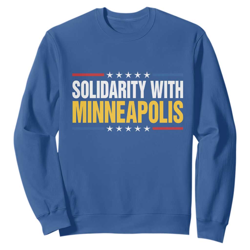 Solidarity With Minneapolis Sweatshirt Minnesota Community Support Gift TS12 Royal Blue Print Your Wear