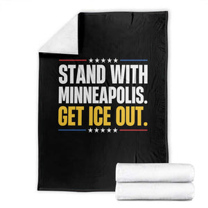 Stand With Minneapolis Throw Blanket Minnesota Community Support Gift TS12 Black Print Your Wear