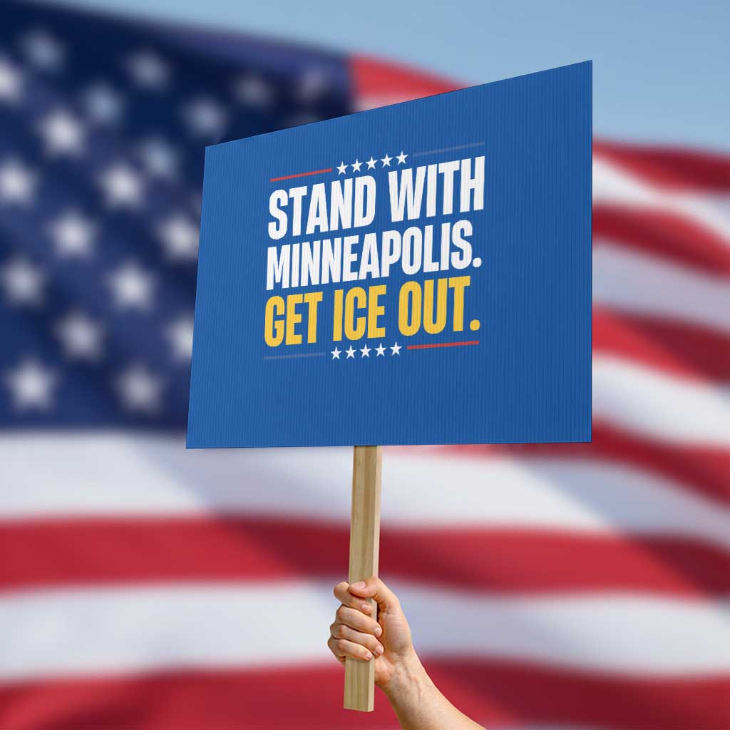 Stand With Minneapolis Protest Sign Minnesota Community Support Gift TS12 Horizontal 18