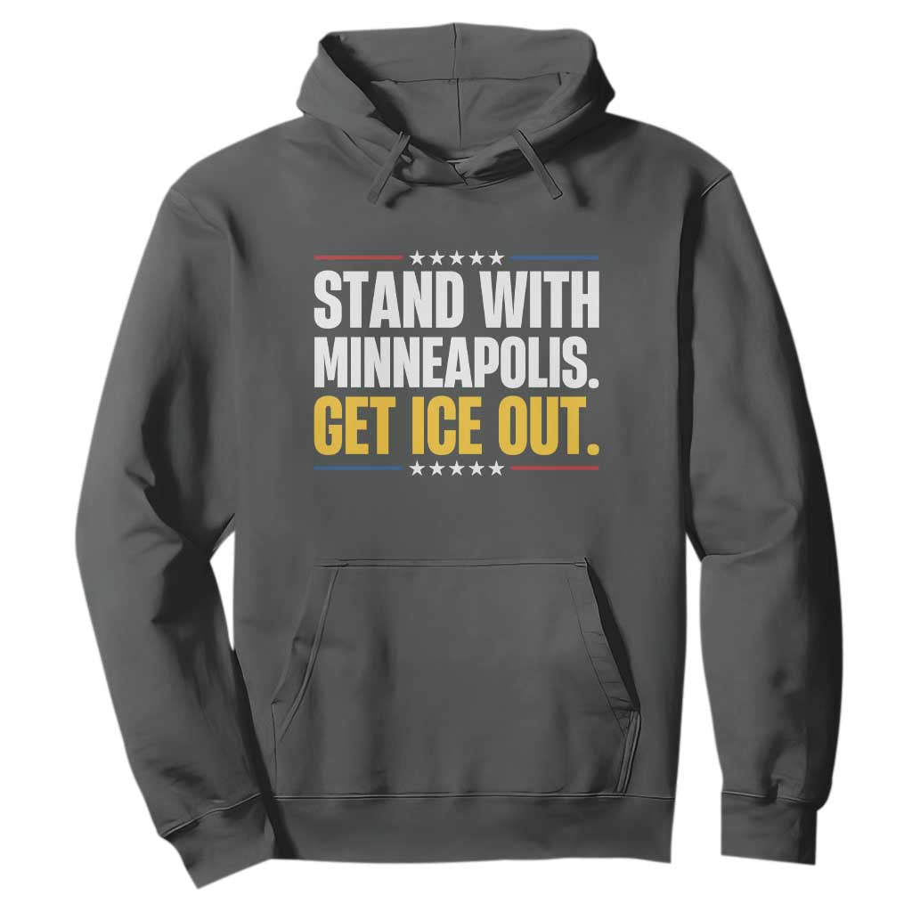 Stand With Minneapolis Hoodie Minnesota Community Support Gift TS12 Dark Heather Print Your Wear