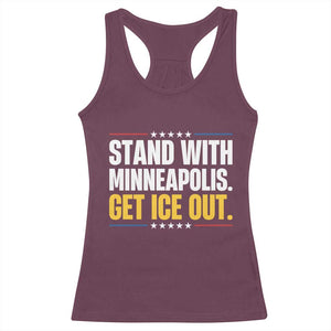 Stand With Minneapolis Racerback Tank Top Minnesota Community Support Gift TS12 Maroon Print Your Wear
