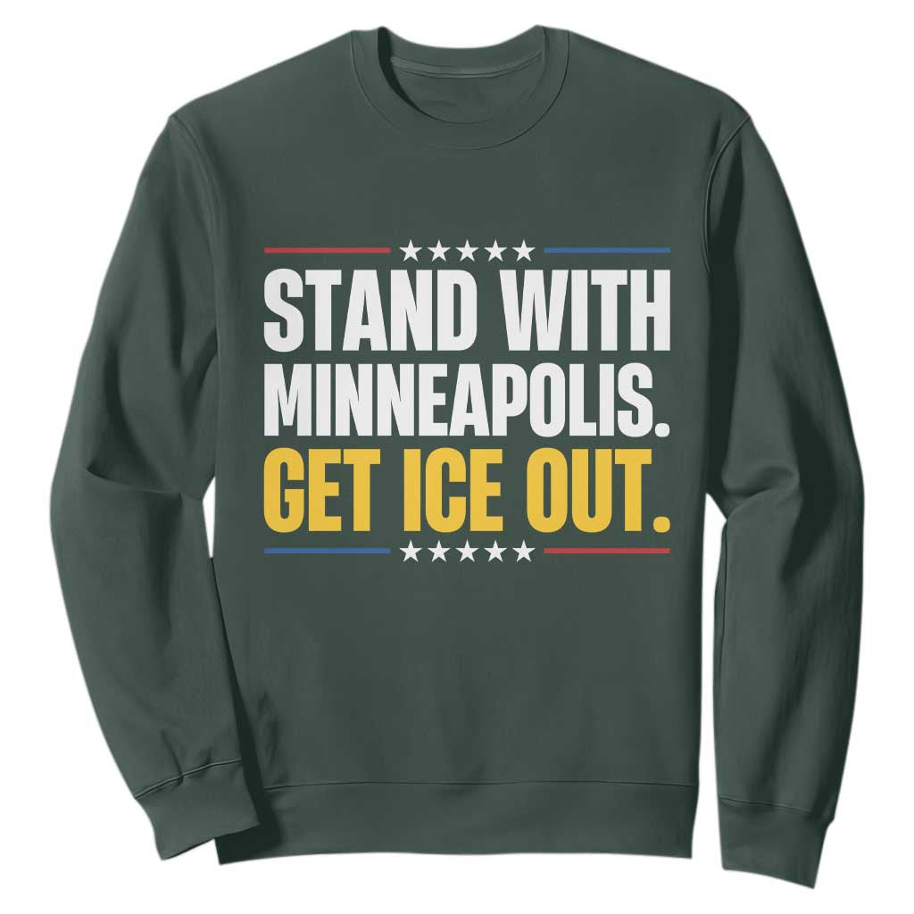 Stand With Minneapolis Sweatshirt Minnesota Community Support Gift TS12 Dark Forest Green Print Your Wear