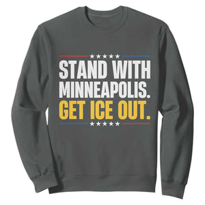 Stand With Minneapolis Sweatshirt Minnesota Community Support Gift TS12 Dark Heather Print Your Wear