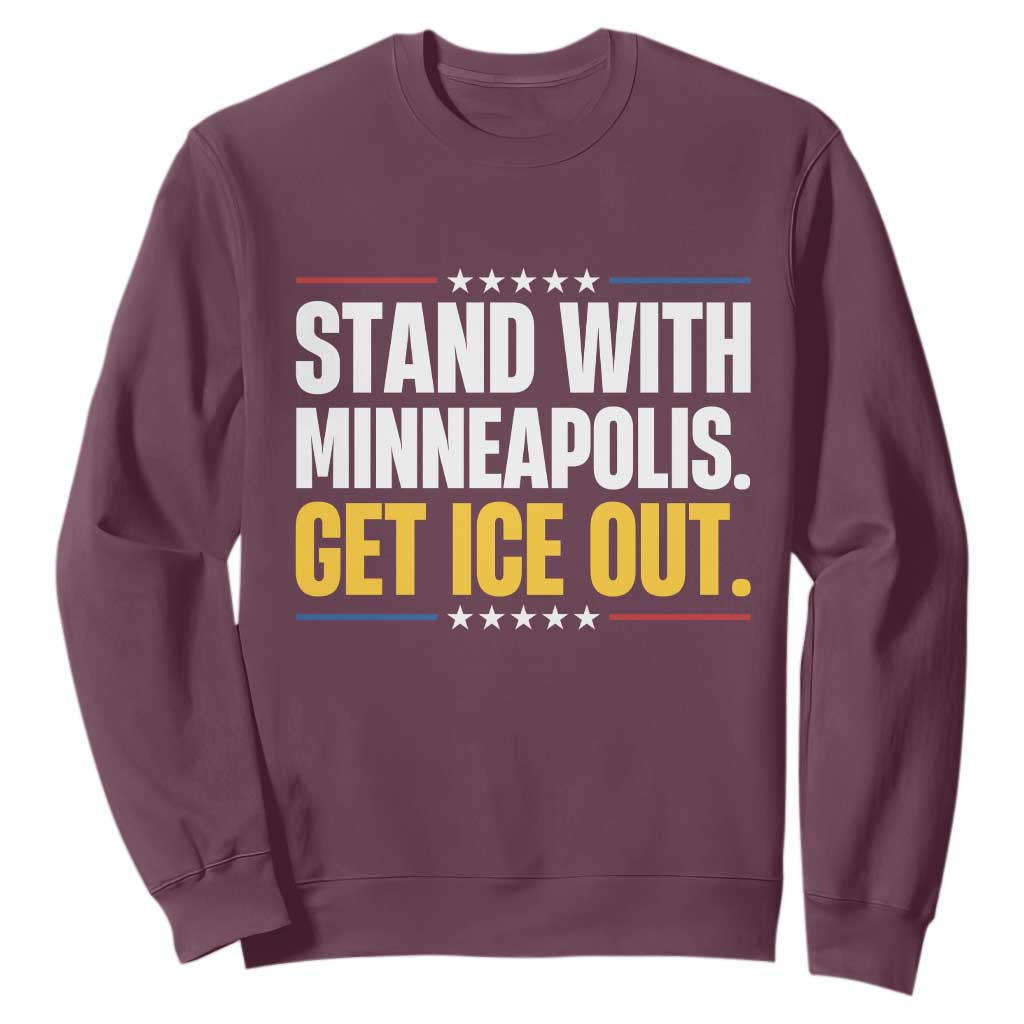 Stand With Minneapolis Sweatshirt Minnesota Community Support Gift TS12 Maroon Print Your Wear