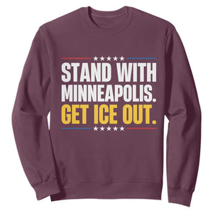 Stand With Minneapolis Sweatshirt Minnesota Community Support Gift TS12 Maroon Print Your Wear