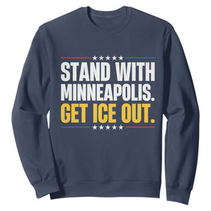 Stand With Minneapolis Sweatshirt Minnesota Community Support Gift TS12 Navy Print Your Wear