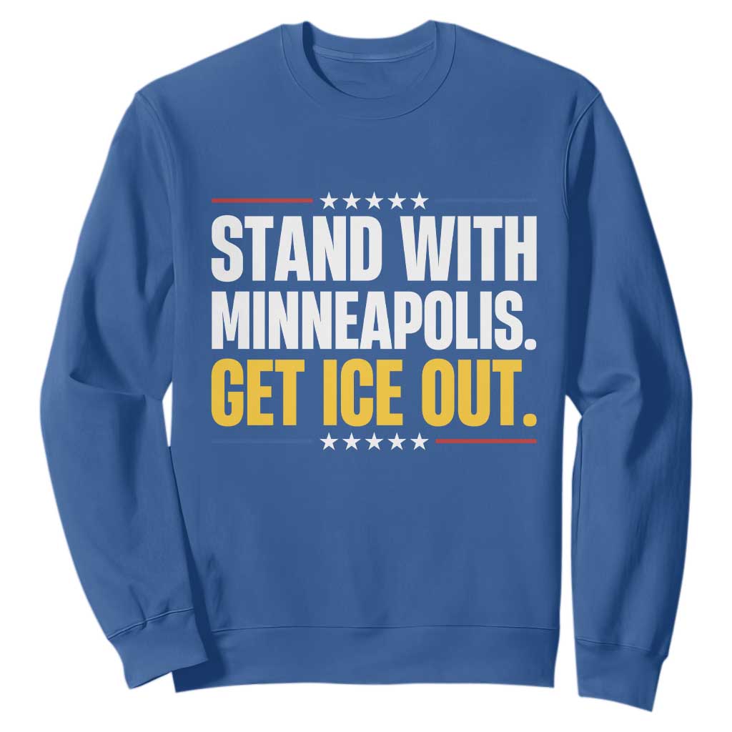 Stand With Minneapolis Sweatshirt Minnesota Community Support Gift TS12 Royal Blue Print Your Wear