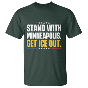 Stand With Minneapolis T Shirt Minnesota Community Support Gift TS12 Dark Forest Green Print Your Wear
