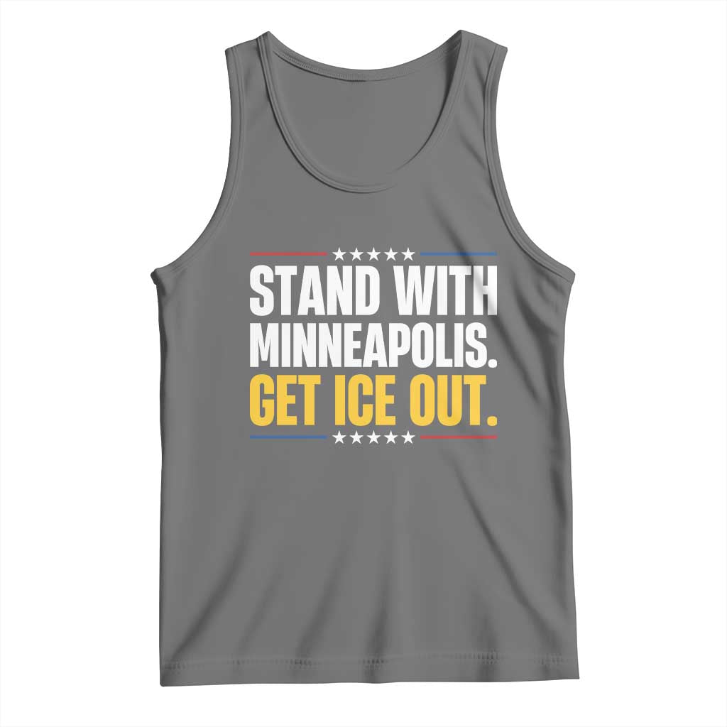 Stand With Minneapolis Tank Top Minnesota Community Support Gift TS12 Black Heather Print Your Wear