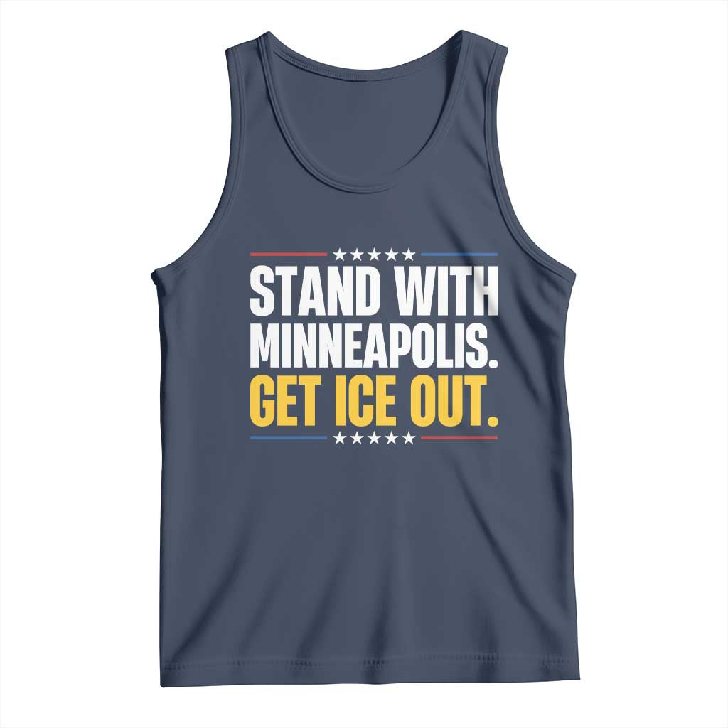 Stand With Minneapolis Tank Top Minnesota Community Support Gift TS12 Navy Print Your Wear