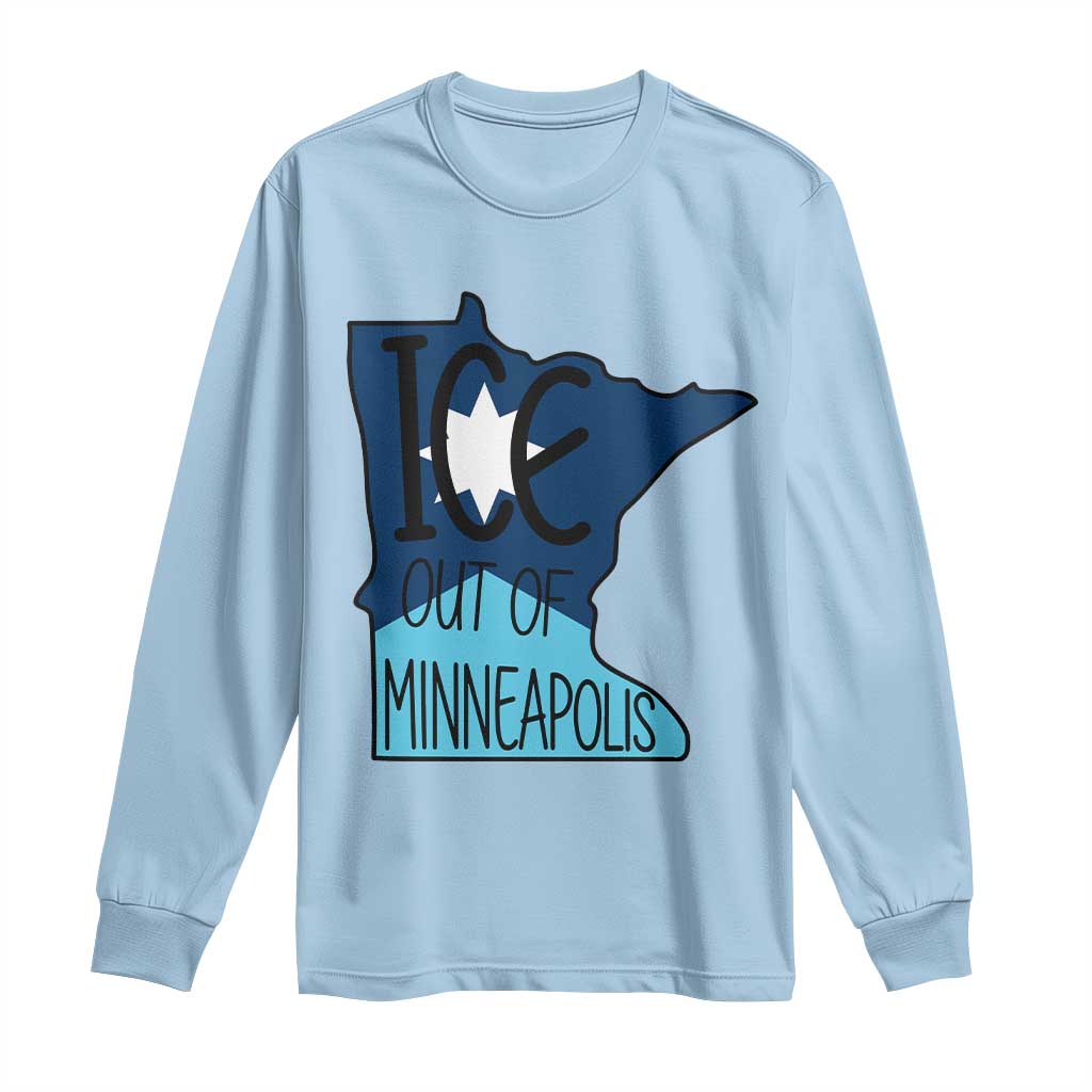 Ice Out Of Minneapolis Long Sleeve Shirt Minnesota Community Support Gift TS12 Light Blue Print Your Wear