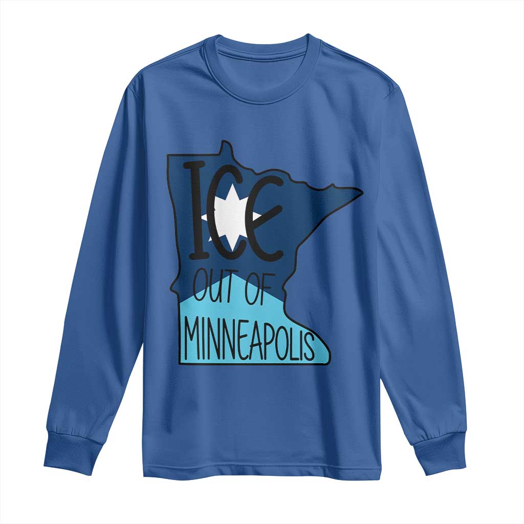 Ice Out Of Minneapolis Long Sleeve Shirt Minnesota Community Support Gift TS12 Royal Blue Print Your Wear