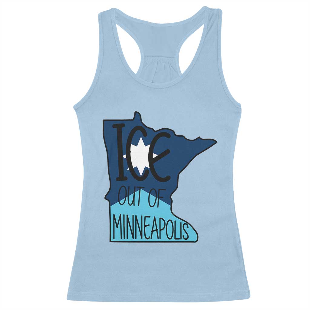 Ice Out Of Minneapolis Racerback Tank Top Minnesota Community Support Gift TS12 Light Blue Print Your Wear