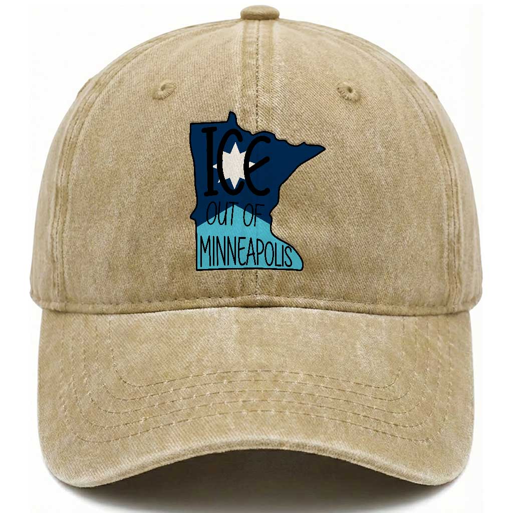Ice Out Of Minneapolis Washed Cotton Baseball Cap Minnesota Community Support Gift TS12 Print Your Wear