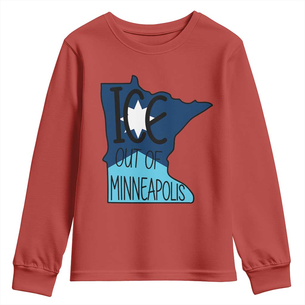 Ice Out Of Minneapolis Youth Sweatshirt Minnesota Community Support Gift TS12 Red Print Your Wear