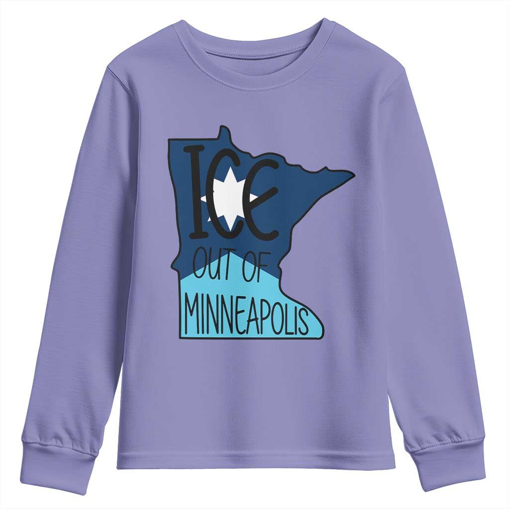 Ice Out Of Minneapolis Youth Sweatshirt Minnesota Community Support Gift TS12 Violet Print Your Wear