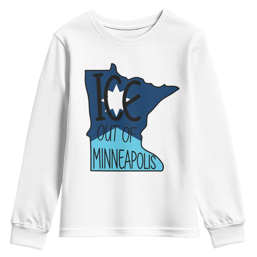 Ice Out Of Minneapolis Youth Sweatshirt Minnesota Community Support Gift TS12 White Print Your Wear