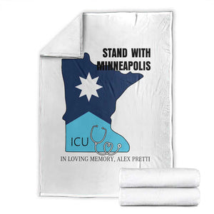 Stand With Minneapolis Throw Blanket In Loving Memory Of Alex TS12 White Print Your Wear