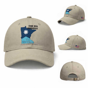 Stand With Minneapolis Baseball Cap In Loving Memory Of Alex TS12 Baseball Cap Universal Fit Beige Print Your Wear