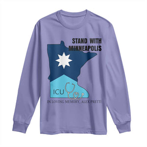 Stand With Minneapolis Long Sleeve Shirt In Loving Memory Of Alex TS12 Violet Print Your Wear