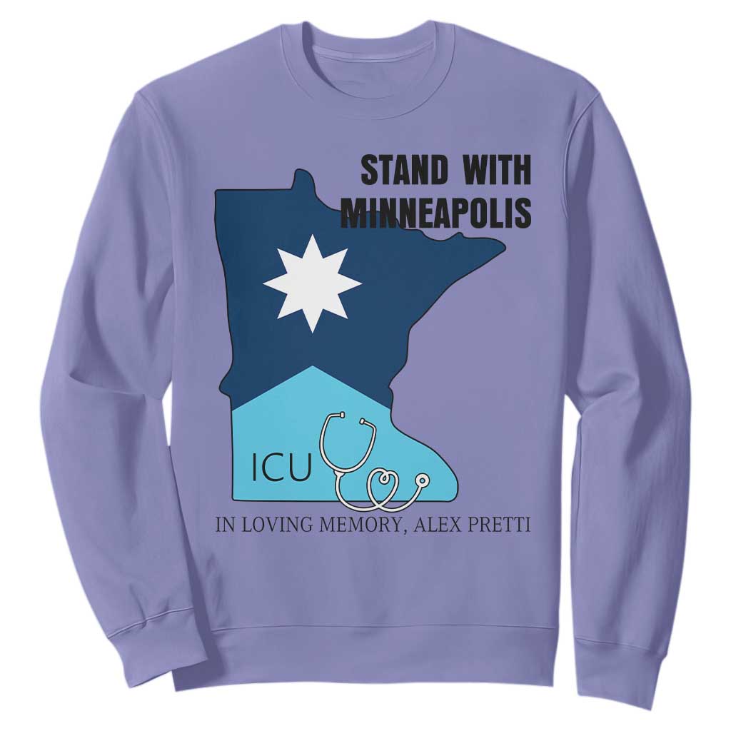 Stand With Minneapolis Sweatshirt In Loving Memory Of Alex TS12 Violet Print Your Wear