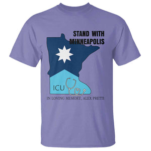 Stand With Minneapolis T Shirt In Loving Memory Of Alex TS12 Violet Print Your Wear
