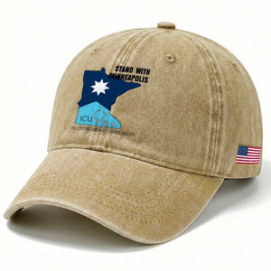 Stand With Minneapolis Washed Cotton Baseball Cap In Loving Memory Of Alex TS12 Print Your Wear