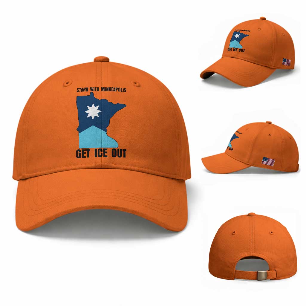 Stand With Minneapolis Baseball Cap Social Justice Support TS12 Baseball Cap Universal Fit Orange Print Your Wear