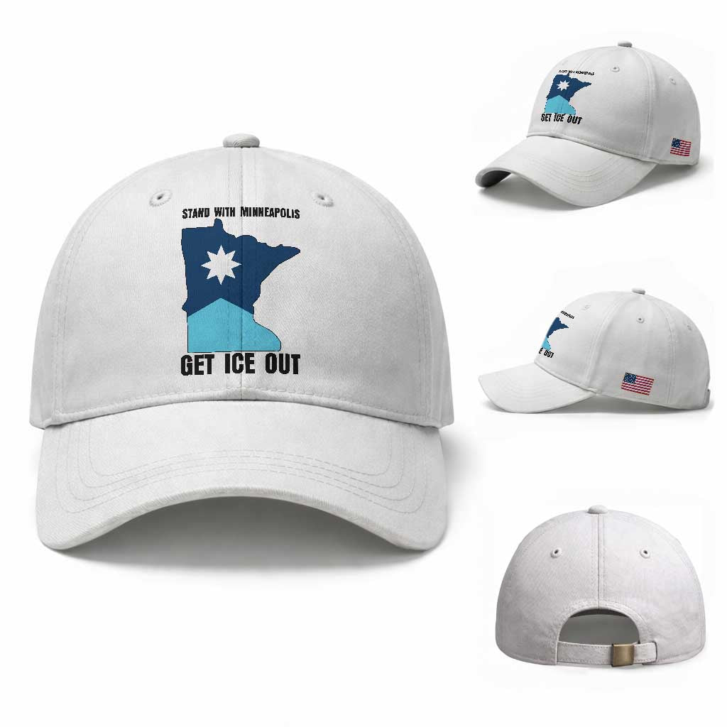 Stand With Minneapolis Baseball Cap Social Justice Support TS12 Baseball Cap Universal Fit White Print Your Wear