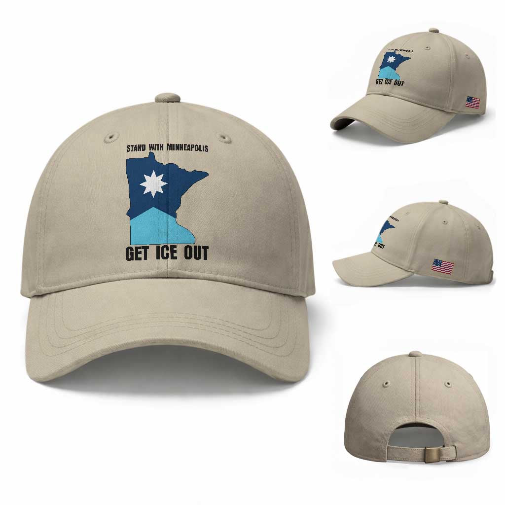 Stand With Minneapolis Baseball Cap Social Justice Support TS12 Baseball Cap Universal Fit Beige Print Your Wear