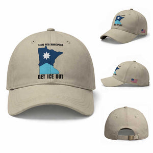 Stand With Minneapolis Baseball Cap Social Justice Support TS12 Baseball Cap Universal Fit Beige Print Your Wear